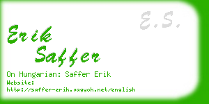 erik saffer business card